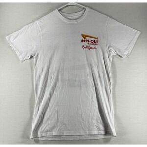 In-N-Out Burger California Graphic T-Shirt White Small USA Made Sunset Cars